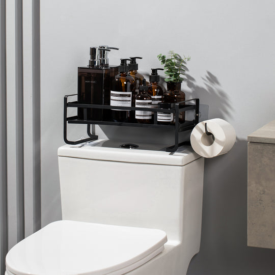 Marmolux Matte Black Single Shelf Over Toilet Storage - Space-Saving Bathroom Organizer