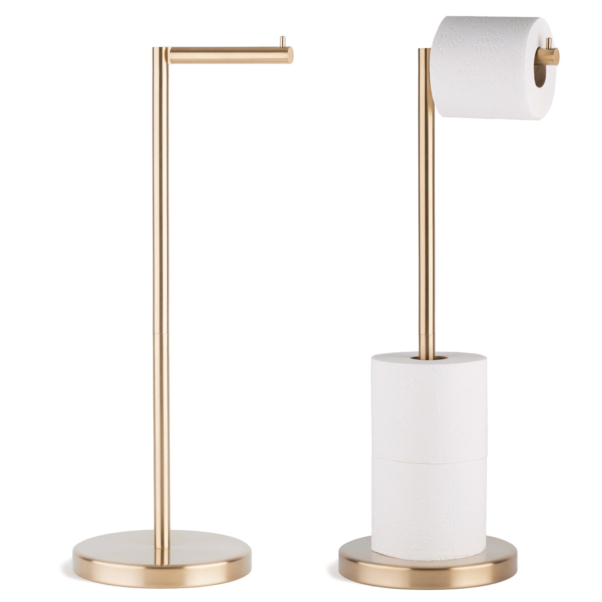 4 Rolls Storage - Free Standing Toilet Paper Holder Stand  (Gold)