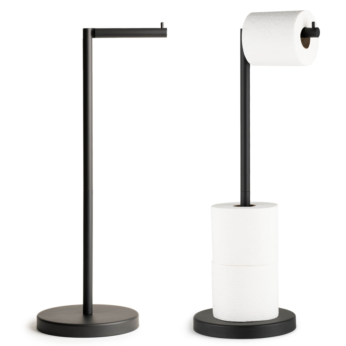 Floor Standing Toilet Paper Holder Black Toilet Roll Holder for