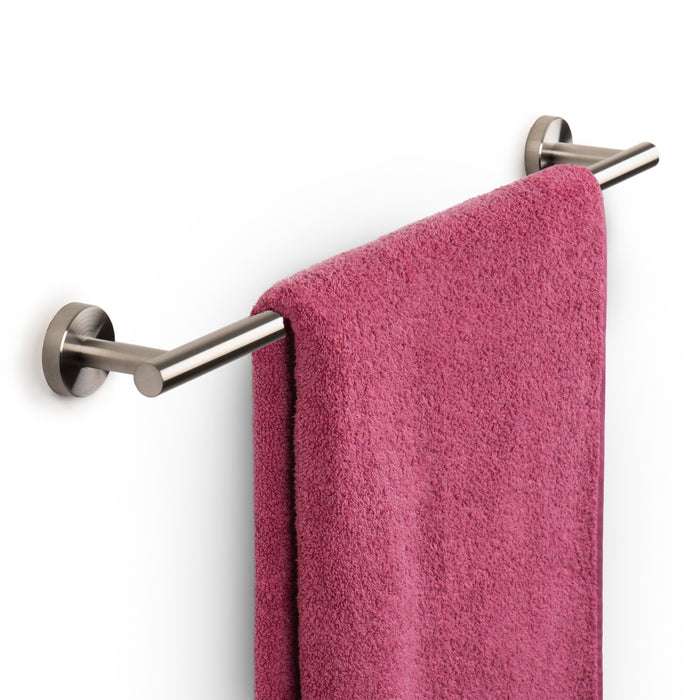 24 inches Bath Towel Bar - Round Design  (Brushed Steel)