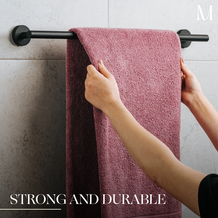 24 inches Bath Towel Bar - Round Design  (Matte Black)
