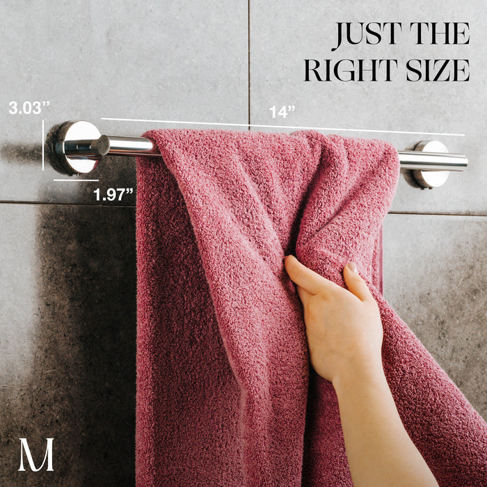 14 inches Bath Towel Bar - Round Design(Polished Chrome)