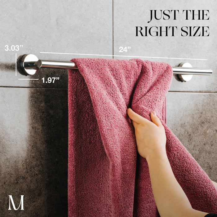24 inches Bath Towel Bar - Round Design  (Polished Chrome)
