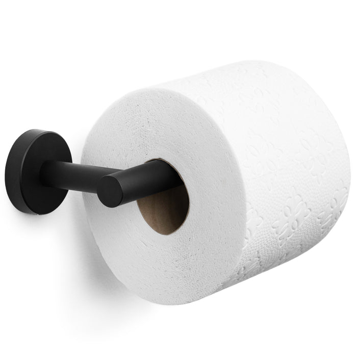 Toilet Paper Holder Towel Ring Towel Hook Set (Matte Black)
