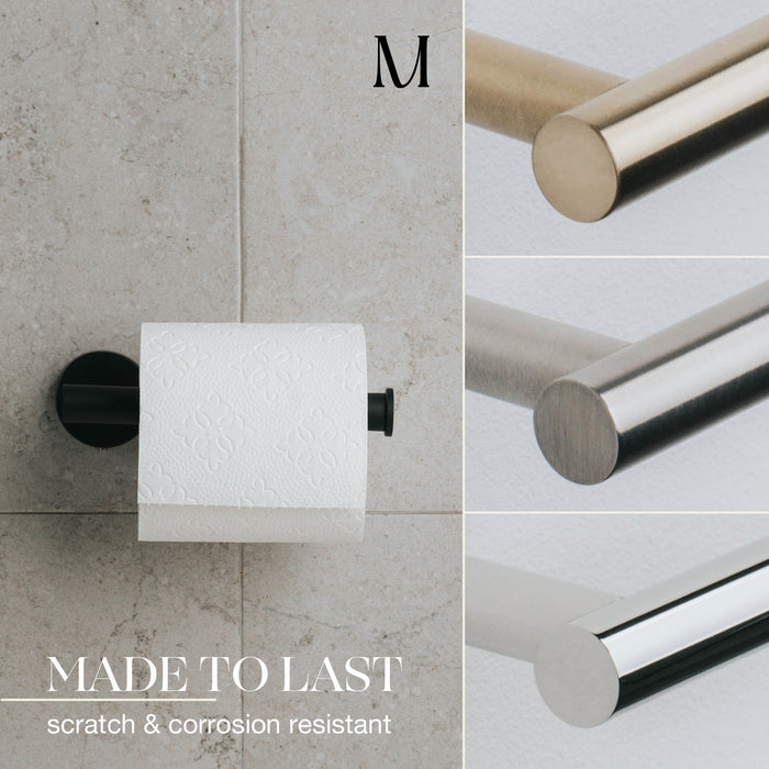 Toilet Paper Holder & Towel Ring (Matte Black)