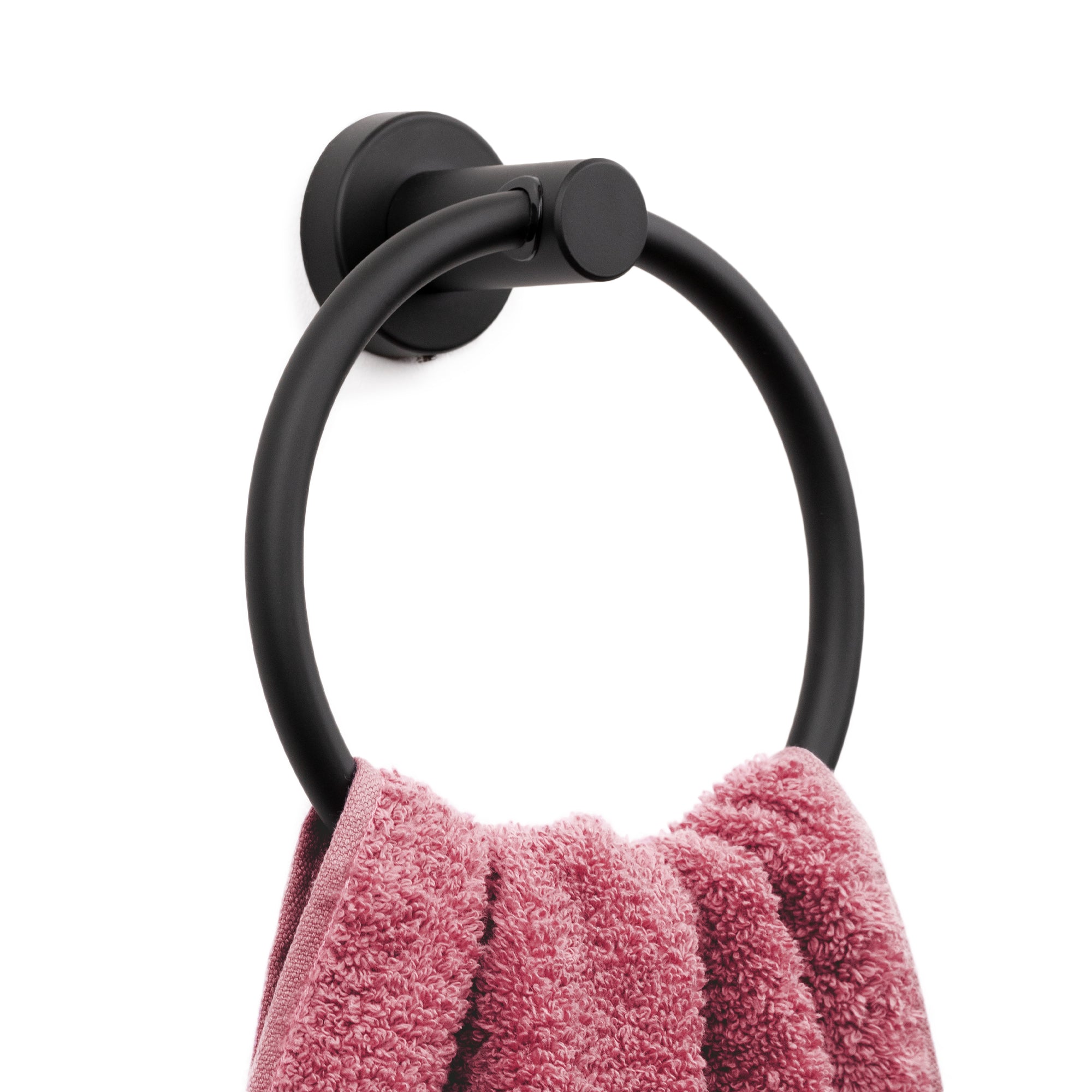 Toilet Paper Holder & Towel Ring (Matte Black)