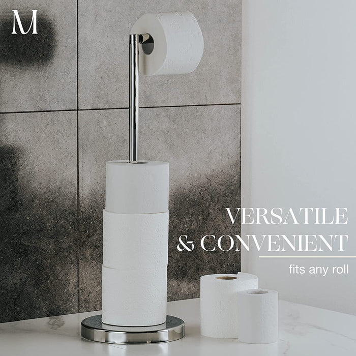 Bathroom Toilet Paper Holder Stand Marble Tissue Roll Holder SUS304  Stainless Steel Freestanding