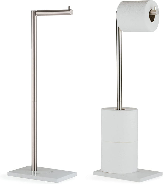 Marble Toilet Paper Holder with Shelf, 304 Stainless Steel Toilet