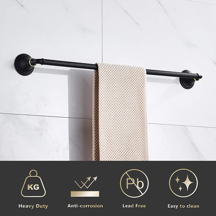 Black Towel Rack for Bathroom - Bathroom Hardware Towel Bar