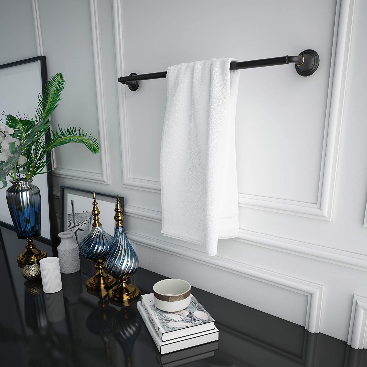 Black Towel Rack for Bathroom - Bathroom Hardware Towel Bar