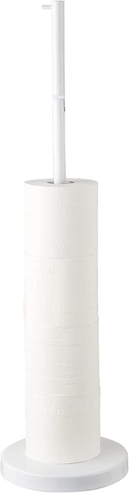 4 Rolls Storage - Free Standing Toilet Paper Holder Stand (White)